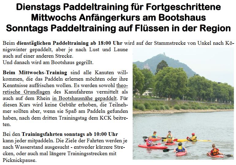 Paddeltraining 2018